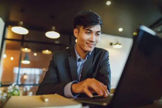 Man working with laptop