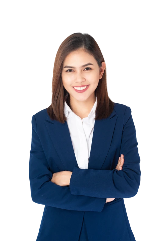 Woman in business attire smiling